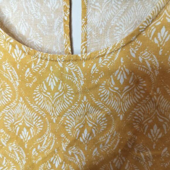 Sigrid Olsen Linen Shift Dress Pockets Floral Filigree - Picture 5 of 9